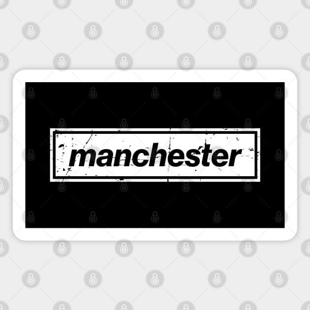The Mancunian Indie Music Manchester White Magnet by Butter Creative